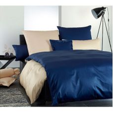 Постельное белье "Blue"& Beige" классический синий с бежевым дуэте
