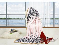 Замечательный мягкий плед "Горошек на розовом" 160х220 и 220х200 см VL1411