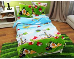 Постельное белье  "Angry birds"  ранфорс 