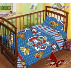Постельное белье  в кроватку  "Paw patrol голубой"