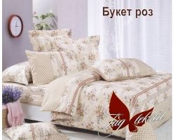 Постельное белье семейный комплект  "Букет роз"  ранфорс