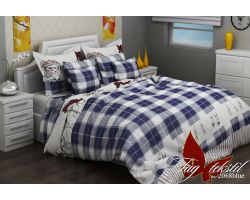 Постельное белье  "R2068 blue"  ранфорс