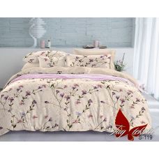 Постельное белье Satin "Litle Flowers" S-119 c однотонным компаньоном