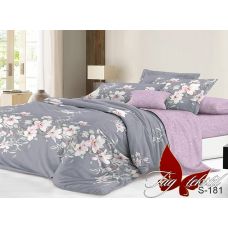 Постельное белье Satin "Graffit&Lilac" S-181, двуcтороннее, светлый и темный