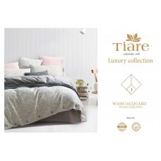 Постельное белье сатин"Tiare" Wash Jacquard евро размер, 4 наволочки, оливка, Подарочный