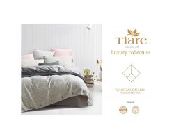 Постельное белье сатин "Tiare" Wash Jacquard евро размер, 4 наволочки, оливка, Подарочный