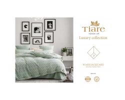 Постельное белье сатин "Tiare" Wash Jacquard евро размер, 4 наволочки, оливка, Подарочный